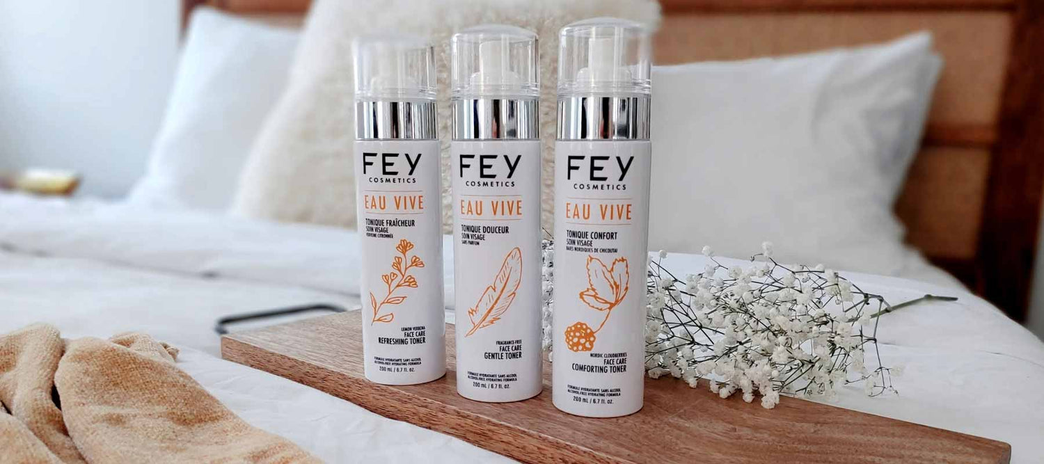 EAU VIVE. Toners to Elevate Your Skincare Routine | FEY Cosmetics | Des eaux toniques pour rafraîchir votre routine beauté